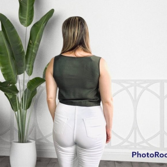 NWOT Japna Handmade Safari Green Tank Top - Picture 4 of 13